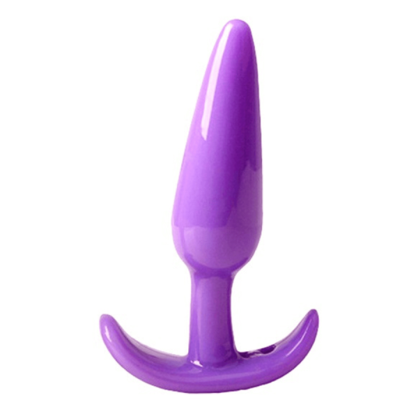 Plug anal violet souple base évasée Pocket Pleasure 1 dosette lubrifiant 